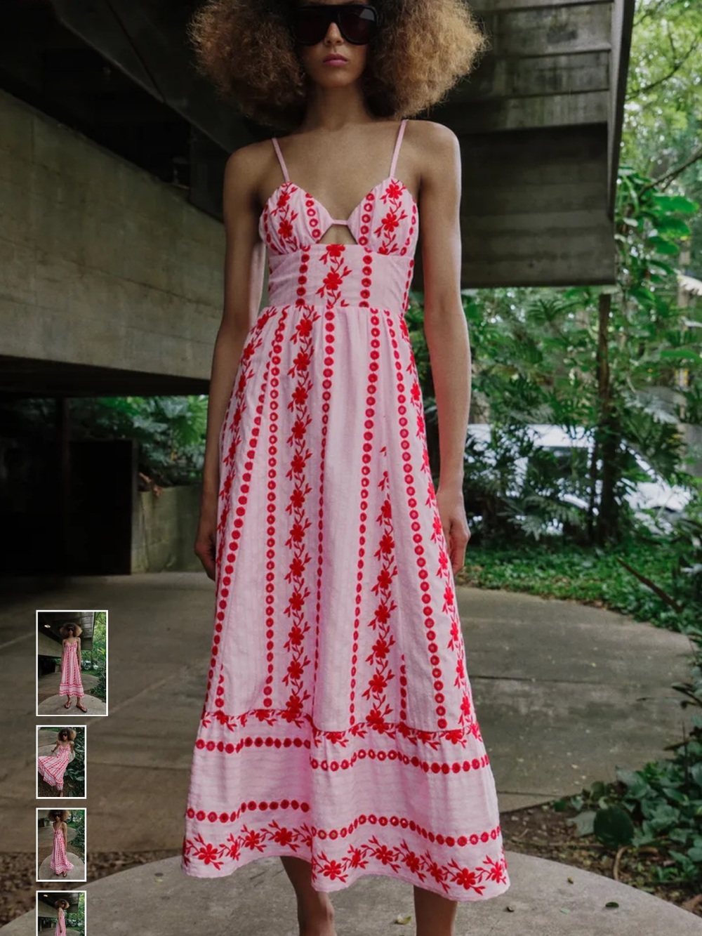 Zara Embroidered Eyelet MIDI Dress